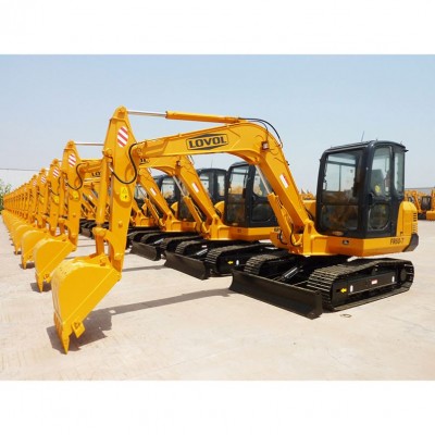 LOVOL FR60E 7 Ton Tire Excavator Machine Mini Trencher Whole Sale